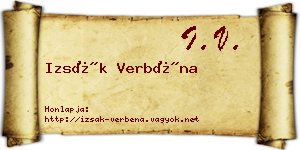 Izsák Verbéna névjegykártya